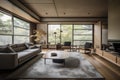 refined japanese interior with minimalist decor, delicate details and luxurious materials