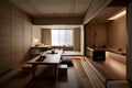 refined japanese interior with minimalist decor, delicate details and luxurious materials