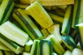A refined ripe sliced cucumber view from the top of a large plan