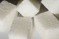 Refined sugar closeup on a white background Royalty Free Stock Photo