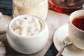 Refined sugar cubes in ceramic bowl Royalty Free Stock Photo