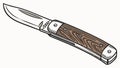 Gentleman\'s Classic Folding Knife, vector design Generative AI Royalty Free Stock Photo