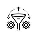 Black line icon for Refinement, purification and cleaning