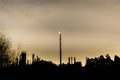 Refinery Chimney Expelling Fire and Smoke Royalty Free Stock Photo