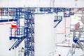 Refinery factory oil storage tanks close up Royalty Free Stock Photo