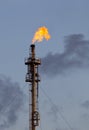 Refinery fire on torch Royalty Free Stock Photo