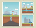 Refinery industry process exploration fracking cards