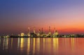 Refinery plant area at twilight