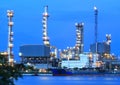 Refinery plant area at twilight panorama