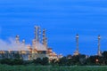 Refinery Structure with cooling tower in twilight Royalty Free Stock Photo