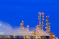 Refinery Structure with cooling tower in twilight Royalty Free Stock Photo