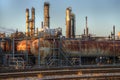 Refinery Tanks at sunset Royalty Free Stock Photo