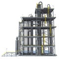 Refinery Unit industrial site 3D rendering on white background Royalty Free Stock Photo