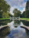 Reflec pond at the love garden in the Chateau de chantilly, Picardie, France