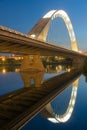 Reflect of the bridge of Lusitania Royalty Free Stock Photo