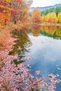 Reflected Color Lake in autumn in the Laobiangou tourist area of Benxi