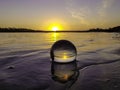 Reflected Evening in Crystal Ball Royalty Free Stock Photo