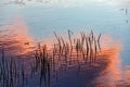 Reflected sunset on the water