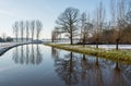 Reflected tree silhouettes in wintertime Royalty Free Stock Photo