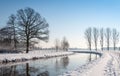 Reflected trees in a curved river Royalty Free Stock Photo