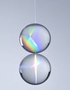 Reflecting Crystal Sphere with Rainbow Flare Royalty Free Stock Photo