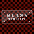 Reflecting glass banner. Gloss rectangle reflection 3d panel texture or clear window on transparent display background vector Royalty Free Stock Photo