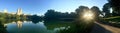 Reflecting lake and Bow bridge at Central Park Royalty Free Stock Photo