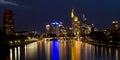 Reflecting lights on the skyline of Frankfurt