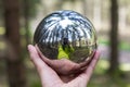 Reflecting sphere photographer selfie