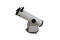 White reflecting telescope with Alt-azimuth mount, isolated on white background with clipping path.