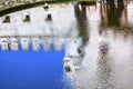 Reflection Abstract Belem Tower Torre Portuguese Symbol Reflection Lisbon Portugal Royalty Free Stock Photo