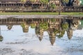Reflection of Angkor Wat in the lake Royalty Free Stock Photo