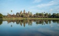 The reflection of Angkor wat is a temple complex in Cambodia and the largest religious monument in the world, with the site measur