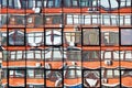 Reflection of apartment house in mirror windows Royalty Free Stock Photo