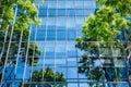 Reflection of architecture on modern office building, A glass wall of modern business office Royalty Free Stock Photo