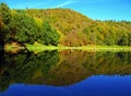 A lake in Hyrcanian forests of Iran during Autumn Royalty Free Stock Photo