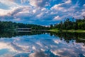 Reflection of beautiful evening clouds in Lake Marburg, Codorus