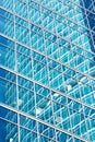 Reflection in blue glass wall of an modern office building Royalty Free Stock Photo