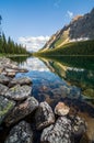 Reflection Boom Lake Banff Vertical