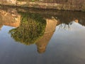 Reflection of a bottle kiln Royalty Free Stock Photo