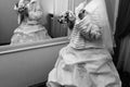 Reflection of bride in mirror Royalty Free Stock Photo