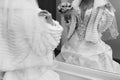 Reflection of bride in mirror Royalty Free Stock Photo