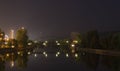 Reflection of bridge over River in Stuttgart Royalty Free Stock Photo