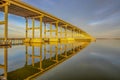 Reflection of a bridge