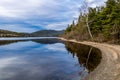 Reflection on the calm side of the pond. Barachois Pond Provincial Park Newfoundland Canada