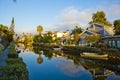 Reflection on channels in Venice Beach, Royalty Free Stock Photo