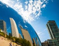 Reflection of the Chicago Skyline at The Cloud Gate Sculpture Royalty Free Stock Photo