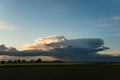 Large rain cloud far into the sky