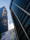 Reflection of clouds in Skyscrapers in Frankfurt, Germany Royalty Free Stock Photo