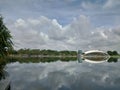 Reflection of cloudy day